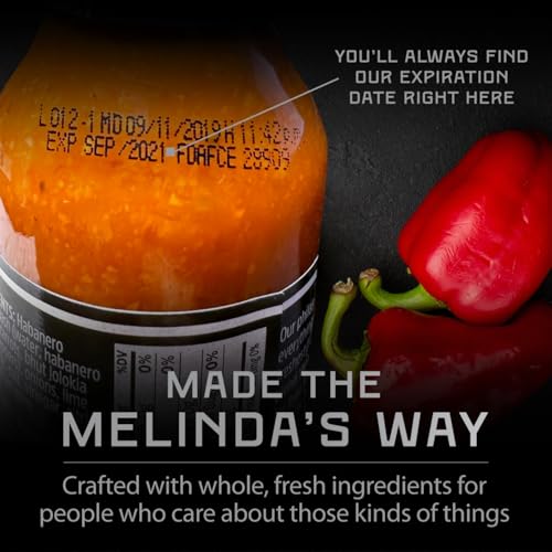 Image of Melinda's Habanero Honey Mustard - Habanero Hot Sauce with Fresh Peppers, Real Mustard - Gluten Free, Keto Hot Sauce - 12 oz, 1 Pack