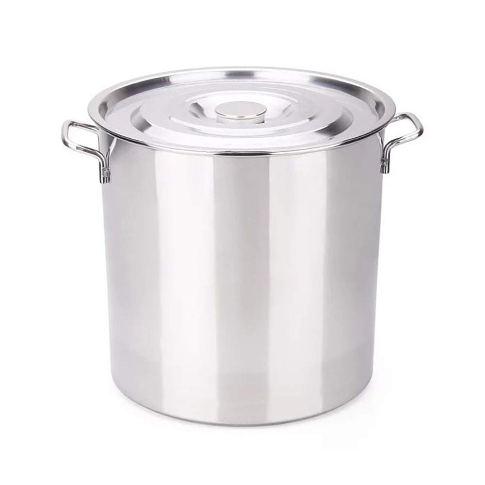 Stainless steel soup pot Large capacity bucket Oil storage barrel Storage bucket (23.7×23.7in-153L/40Gallon)
