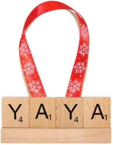 Yia Yia Yia - Adorno de Navidad hecho a mano, regalo de regalo para abuela, abuela, revelación de bebé, cumpleaños, embarazo, anuncio conmemorativo