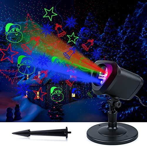 Christmas Projector Lights Outdoor, Waterproof Christmas Decorations Laser Lights Aluminum Landscape Projector Lights with Blue Red Green Xmas Patterns for Xmas Yard Holiday Party Patio Home Decor Christmas Projector Lights Outdoor, Waterproof Christmas Decorations Laser Lights Aluminum Landscape Projector Lights with Blue Red Green Xmas Patterns for Xmas Yard Holiday Party Patio Home Decor