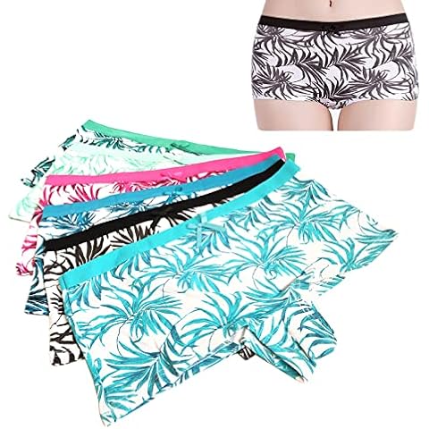 3 Packs Ladies Boxer Boy shorts Palm Tree Design Underwear Multipack Knickers Briefs Panties (Large) Cover