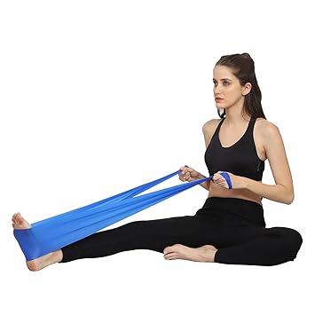 Theraband for Exercise & Physiotherapy | Latex Free Thera Band, Leg Stretching Belt for Yoga & Physio Workout, Light Resistance, 4 ft, Blue
