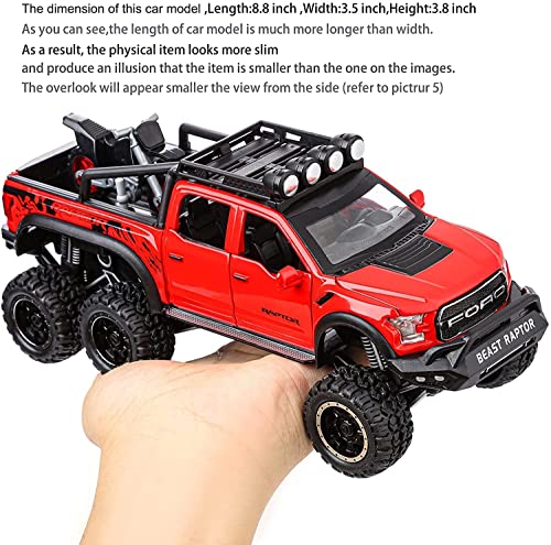 Image of Alloy Car Model Diecasts Metal Toy with Sound /Light /Pull-Back Off-Road Vehicles Car Model Collection Kids Toys Gift Multicolor Pack of 1 (1:24 Ford Raptor F150)