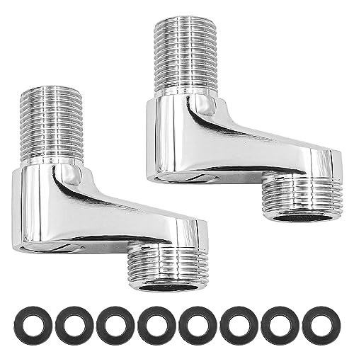 ZONADAH Set mit 2 verstellbaren Schwenkarm-Badewannen-Wasserhahn-Adaptern – kompatibel mit 3/4-Zoll- und 1/2-Zoll-Anschlüssen – ideal für Clawfoot-Duscharmaturen – Badezimmer-Mischer-Zubehör