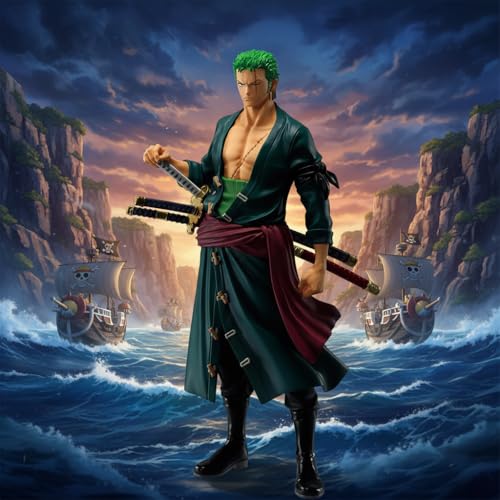 Image of Lefan Action Figure Limited Edition for Home Decors, Office Desk,Study Table & Car Dashboard | Attractive Lightweight Durable | Home & Office Decoration Gift (Anime Bend Zoro with Flare)