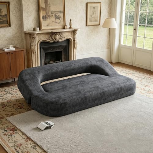 Sofá cama cómodo con asiento profundo y dos plazas de chenilla 8