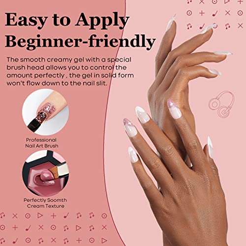 Modelones Gel Nail Polish Set, 21 Colors Neutral Nude Pink Solid Gel Polish Brown Gray Red Glitter Pudding Gel Upgraded Crème Manicure Palette Soak Off Nail Art Kit Diy Salon Mothers Day Gift, W/Brush #TOP6