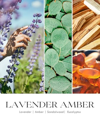 Image of AOOVOO Lavender Amber Candles - 22 oz Scented Candles, Aromatherapy Candle, Soy Candle for Home Scented
