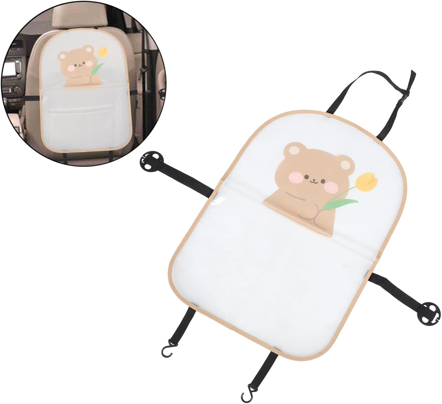 SOLUSTRE Kick Protector for Back Seat Car Seat Back Protector with Easy Installation Material and Versatile Design for Boy Girl Foot and Storage Needs