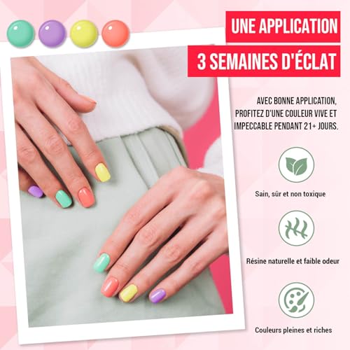Vernis semi permanent Phoenixy coffret 42 couleurs gel UV manucure - 4