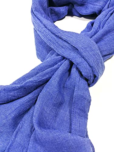 Shanlin Unisex Cotton Linen Scarves For Men And Women (Solid_Blue) #TOP3