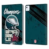 Head Case Designs sous Licence Officielle NFL Casque des Eagles Vainqueur du Super Bowl LIX 2025 Étui Portefeuille en Cuir Compatible avec Apple iPad Air 11 2020/2022/2024/2025