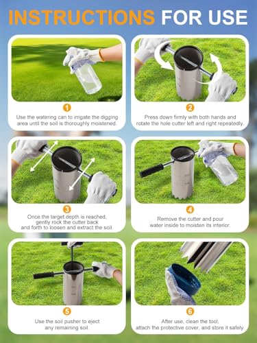 Yozlro Portable Golf Hole Cutter Detachable Non-Slip Handle, 4Inch & 6Inch USGA Standard - image 3