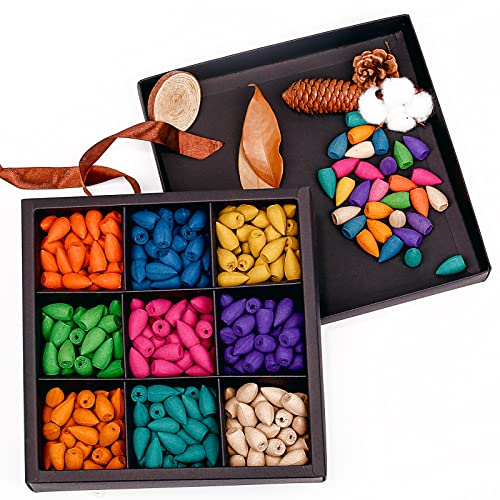 Otofy Backflow Incense Cones 360 Pcs Of 100% Natural Scents Waterfall Incense Rose Tulip Jasmine Lavender Rose For Backflow Incense Burner Holder Natural | Meditation & Yoga Gift(Black) #TOP4