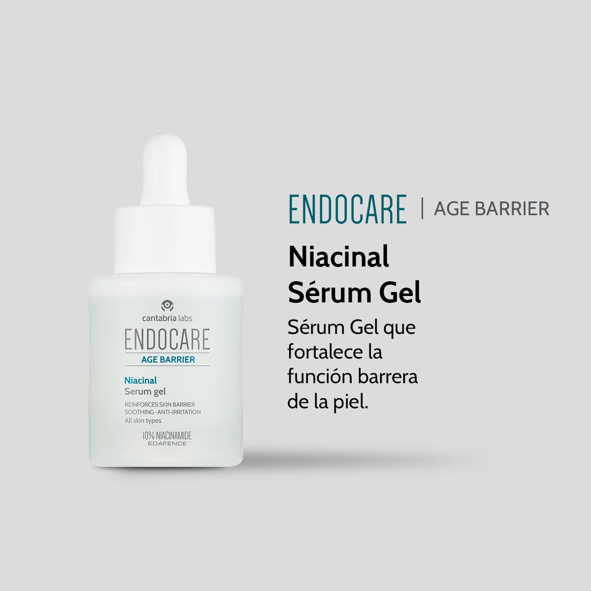 Cantabria Labs - Endocare Age Barrier Niacinal Serum Gel - 30 ml - Sérum Gel con 10% Niacinamida y ácido hialurónico en nanovesículas - Hidrata, Calma y Refuerza la Barrera Cutánea