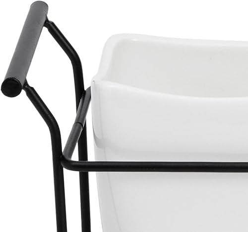 Miniatura 7 de Farmlyn Creek Soporte de utensilios de cocina blanco de 3 piezas con soporte de metal, organizador de cubiertos para cubiertos, cubiertos,