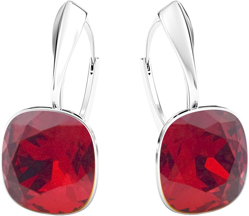 Boucles D'oreilles Carrées Argent 925 - Cristaux Autrichiens - 20x11mm - Cadeau Femme élégant