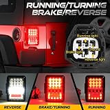 SPL LED Tail Lights EMC Build-in Compatible with Jeep Wrangler JK/JKU 2007-2017, 30W Brighter Reverse Light, Built-in EMC, DOT Approved, 2 PCS