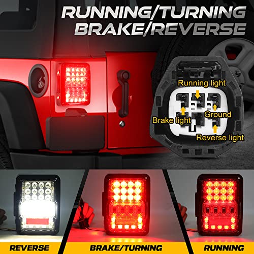 Spl Led Tail Lights Emc Build-In Compatible With Jeep Wrangler Jk/Jku 2007-2017, 30W Brighter Reverse Light, Built-In Emc, Dot Approved, 2 Pcs #TOP2