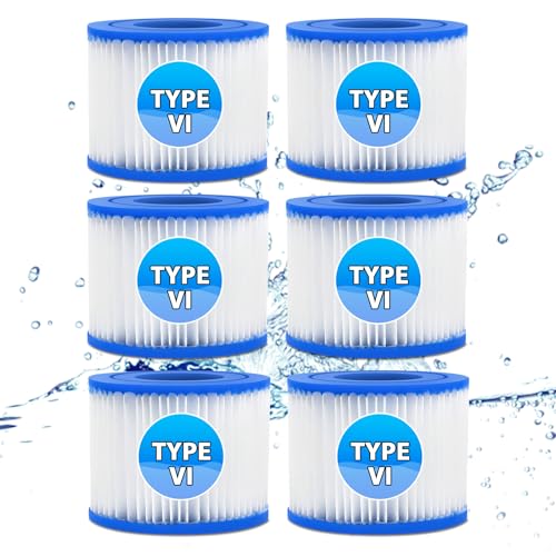 Hycago 6PCS Hot Tub Filter Type for Ly-z-spa All Models - Paris Miami Vegas Monaco Palm Spring Cancun Helsinki Size 6 Replacement Filter Cartridge for Bestway Filter Size VI
