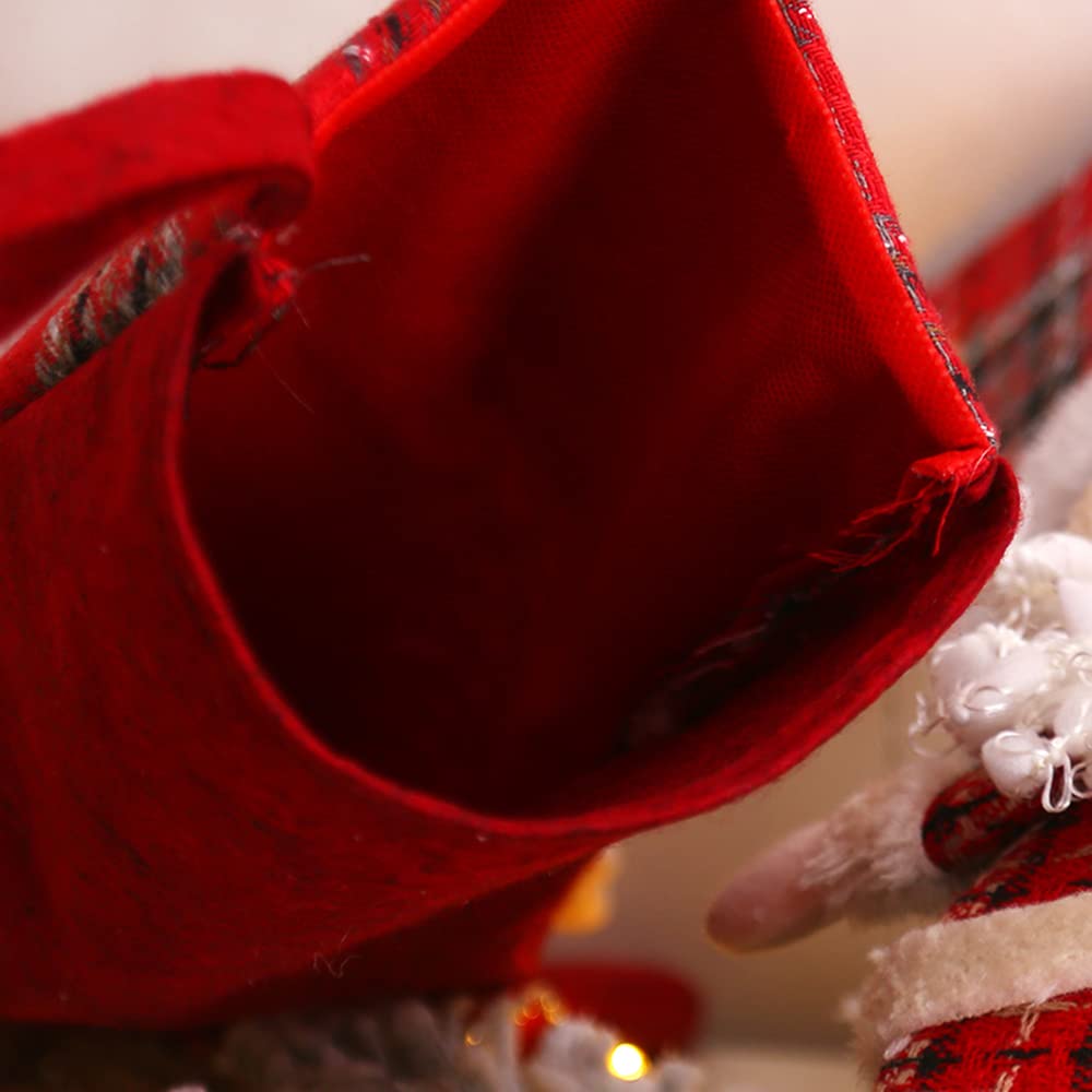 Medias de Navidad 4 Piezas, Grande Personalizadas Calcetines de Navidad de Chimenea Colgante, Medias de Regalo de Saco de Navidad Decoración Navideña