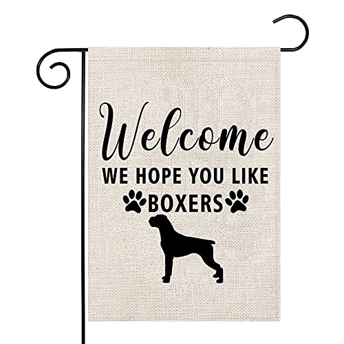 Boxers Garden Flag Boxers Dog Flag Welcome We Hope You Like Boxers Garden Flag (Like Boxers Flag)