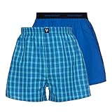 Lässige Boxershorts für Herren im Doppelpack aus weicher Baumwolle und mit knöpfbarem Eingriff von der Unterwäsche Marke Bruno Banani