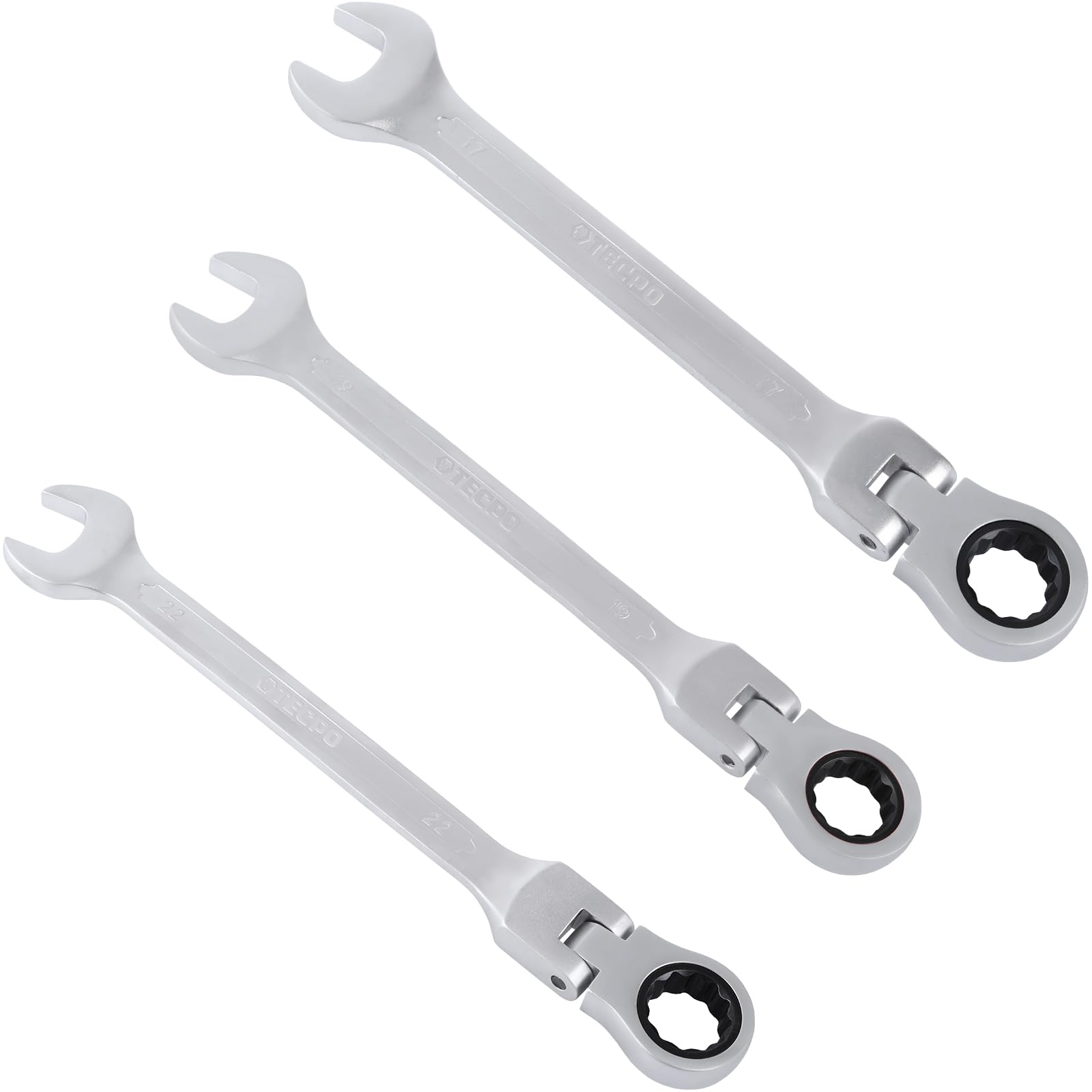 TECPO Jeu de clés à cliquet articulées SW 8-22 mm