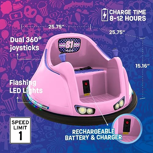 image for Flybar FunPark 6V Bumper Car for Toddlers, Electric Toddler Ride On To