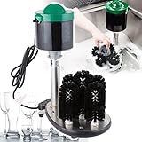 Lavadora De Vidrio Pequeña De 5-7,5 Cm, Con 5 Cepillos De Limpieza De Pelo Suave, Limpieza De 360°, Máquina Resistente Al Agua, Para Empresas De Catering, Bares Y Restaurantes