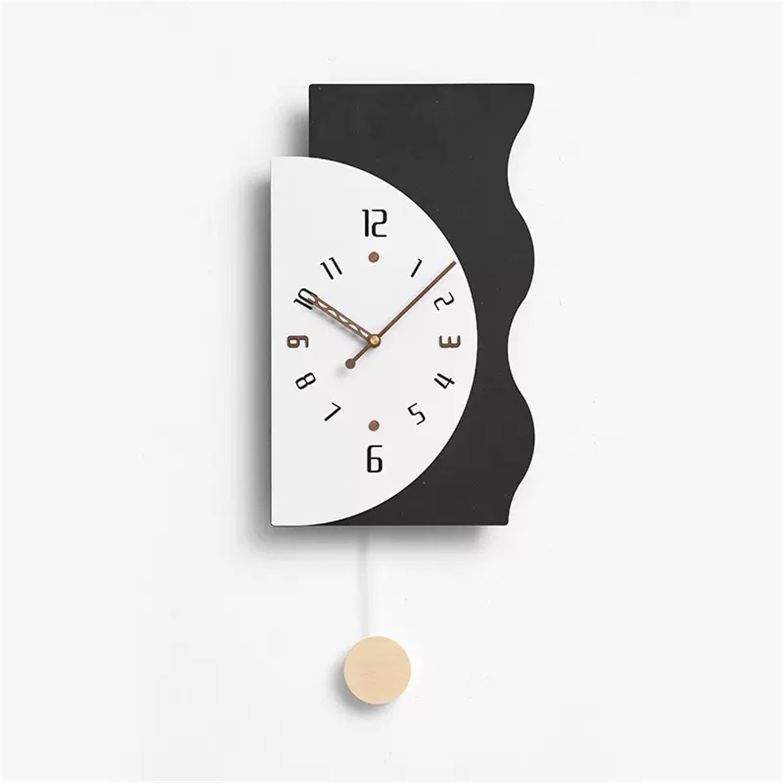 EINES Wall Clocks No Punch Clock Living Room Modern Simple Atmosphere Restaurant Decorative Clock Personalized Creative Wall Clock(B)