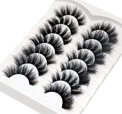 Veleasha False Lashes Super Fluffy Faux Mink Eyelashes 20Mm Dramatic Long And Full Fake Eyelashes 7 Pairs Pack Volume Lashes (801) #TOP2