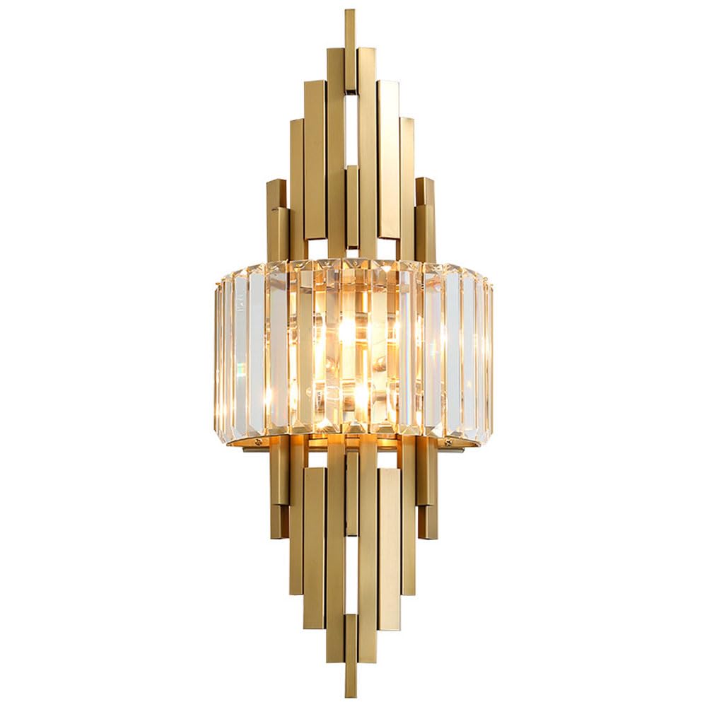 ITOSUI Crystal Wall Sconce - Elegant Brushed Gold Lighting for Bedroom, Living Room, and Hallway(25 * 60cm)