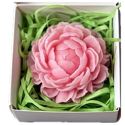 Peony Soap Flowers 78g – Handmade Glycerin Soap Flower in Gift Box – Vegan Luxury Spa Gift for Her