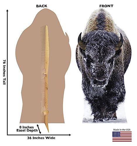 Image of Cardboard People Yellowstone Bison Life Size Cardboard Cutout Standup - Made in USA