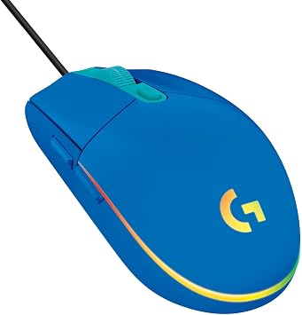 Logitech G203 Prodigy Wired Gaming Mouse, 8,000 DPI, RGB, Lightweight, 6 Programmable Buttons, On-Board Memory, Compatible with PC/Mac - Blue
