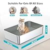 ZuHucpts Stainless Steel Cat Litter Box, XXXL Metal Litter Pan for Cats (28" Lx20 Wx6 H)