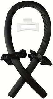 Heatless Curling Headband, Black, Satin Ribbon, No Heat Hair Curlers, Overnight Curls