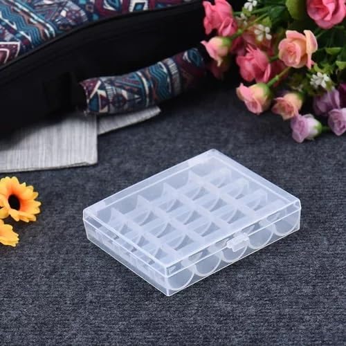 Caixa Estojo Organizador para 25 Bobinas Alta ou Baixa para Maquina de Costura Domestica ou Industrial10,5 cm x 12 cm