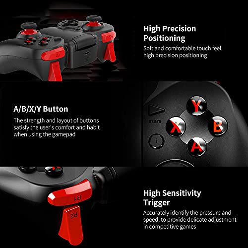 JIEBA Gamepad sem fio BT controle ergonômico de jogo com joysticks duplos suporte de telefone extens