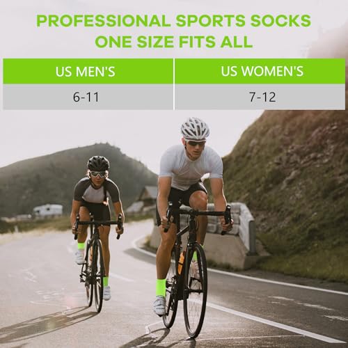NIcool Women's & Men's Arch Support Athletic Ankle Socks - Bright Crew Socks For Running, Cycling, Hiking & Business Casual - 3 Pair (Pink, Neon Green, Royal Blue)4