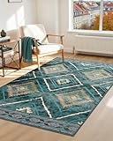 Photo Gallery defynee tappeto soggiorno 90 x 150 cm, tappeto antiscivolo a pelo corto, idrorepellente, lavabile in lavatrice, per corridoio, soggiorno e camera da letto, verde scuro Photo Gallery defynee tappeto soggiorno 90 x 150 cm, tappeto antiscivolo a pelo corto, idrorepellente, lavabile in lavatrice, per corridoio, soggiorno e camera da letto, verde scuro