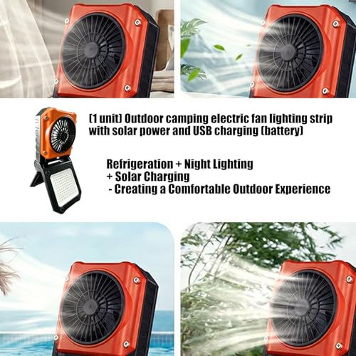 Luz de abanico para colgar con ventilador recargable USB para excursiones 5