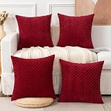 4 Fundas Cojines Navidad, Cojines Decorativos Sala, Almohadas para decoración (45 * 45), Fundas de Almohada de Felpa para...