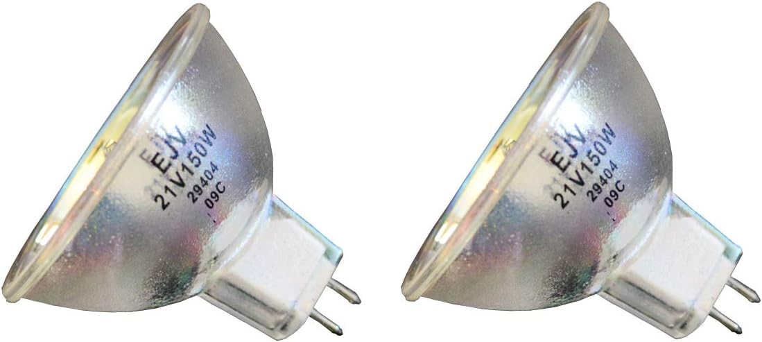Donar 2pcs EJV 21V 150W Bulb for Dolan Jenner Fiber Lite 170 , 180 High Intensity Illuminator , Fiberlite MI-150 170-D 175 176 , Fiber Optic Illuminator PL-800 PL-900 MI-151 MI-1511 PL900-A1 PL901-A1