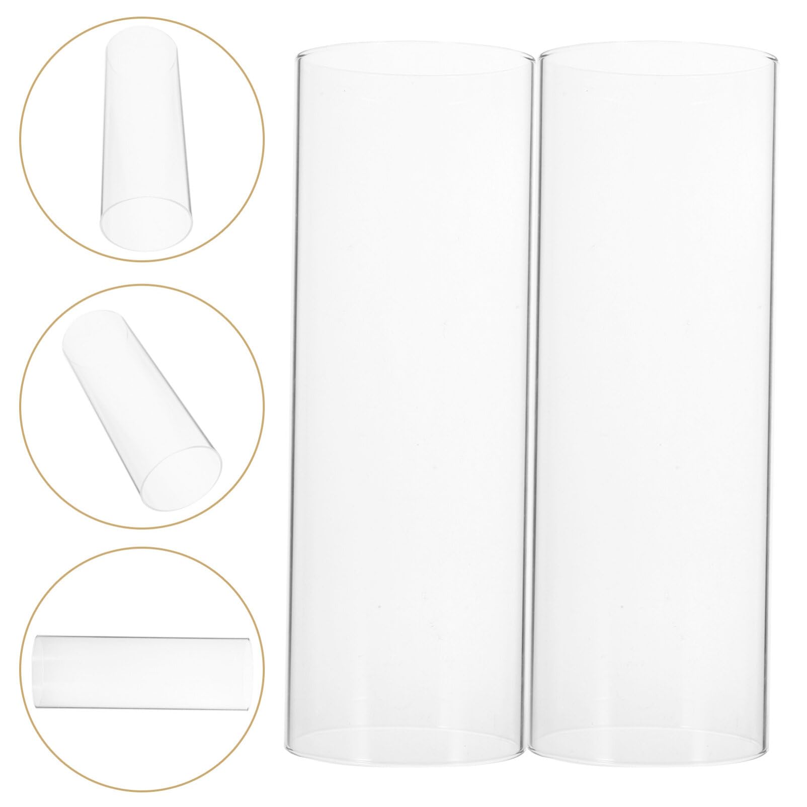 ABOOFAN Cúpulas de Cristal de Borosilicato de 2 Piezas para Velas, Portavelas Decorativos Hogar y Bodas, Diseño Elegante y Protección Viento