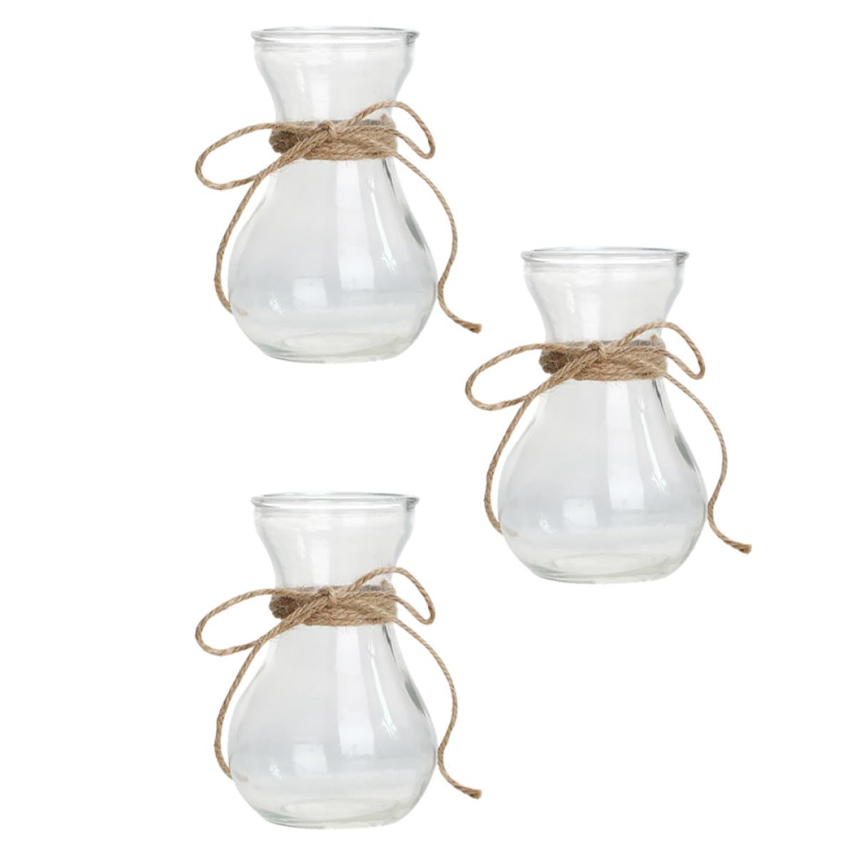 Vase en verre transparent Healvian (lot de 3) pour plantes hydroponiques et décor de table