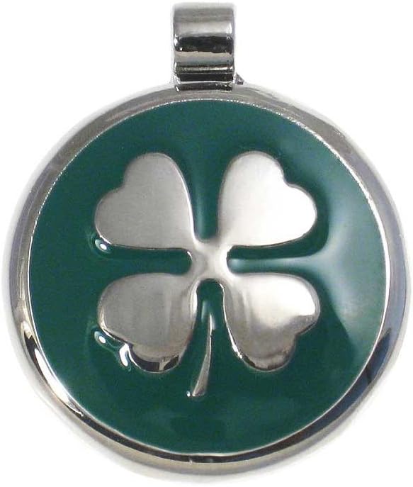 LuckyPet Pet ID Tag - Clover Jewelry Tag - Dog & Cat Pet Tags - Custom Engraved on The Back Side - Size: Small, Color: Green