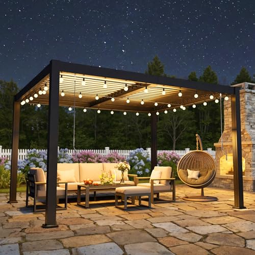 FansaFurn Louvered Pergola 10 x 12