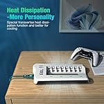 EBL Smart 8 Bay AA AAA Battery Charger for NiMH NiCD Rechargeable Batteries Build-in 2 USB Fast Charging Ports